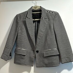 BCBG MaxAzria Black and Cream striped blazer